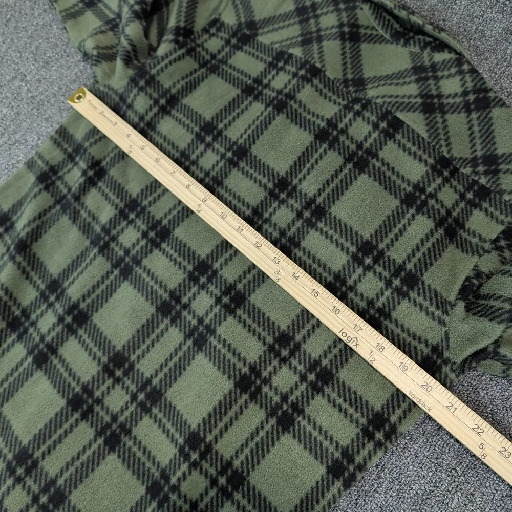 O'Neill Gorpcore Plaid Fleece Shirt Jacket Mens Small Green Snap Front Shacket